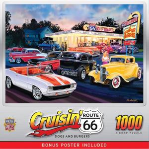 MasterPieces – 1000 Piece Jigsaw Puzzle, Route 66 Dogs and Burgers, Fun for Adults, Family, Kids, 19.25″ x 26.75″(1000)