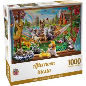 MasterPieces – 300 Piece Jigsaw Puzzle, Large EZ Grip Shapes, Afternoon Siesta, Fun for Adults, Seniors, Family, Kids, Matte Finish, 18″x24″(1000 Piece)