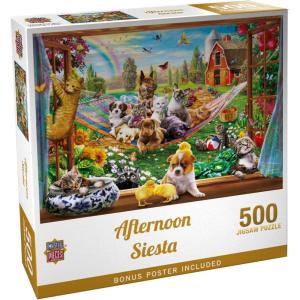MasterPieces – 300 Piece Jigsaw Puzzle, Large EZ Grip Shapes, Afternoon Siesta, Fun for Adults, Seniors, Family, Kids, Matte Finish, 18″x24″(500 Piece)