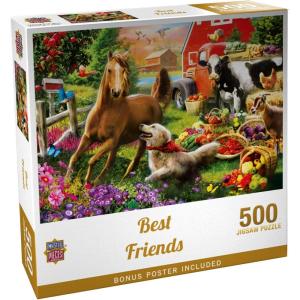 MasterPieces – 300 Piece Jigsaw Puzzle, Large EZ Grip Shapes, Best Friends, Fun for Adults, Seniors, Family, Kids, Matte Finish, 18″x24(500 Piece)