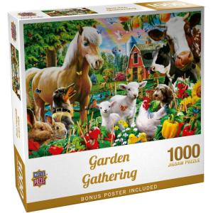 MasterPieces – 300 Piece Jigsaw Puzzle, Large EZ Grip Shapes, Garden Gathering, Fun for Adults, Seniors, Family, Kids, Matte Finish, 18″x24″(1000 Piece)