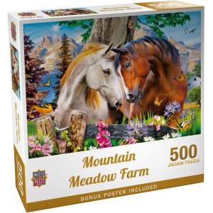 MasterPieces – 300 Piece Jigsaw Puzzle, Large EZ Grip Shapes, Mountain Meadow Farm, Fun for Adults, Seniors, Family, Kids, Matte Finish, 18″ x24(500 Piece)