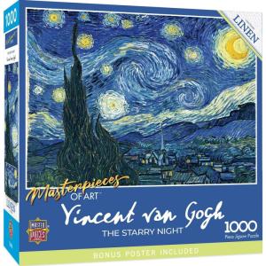MasterPieces 1000 Piece Jigsaw Puzzle For Adults, Family, Or Youth – Gallery on The Square – 26.75″x 19.25″(Starry Night)