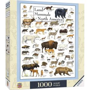 MasterPieces 1000 Piece Jigsaw Puzzle for Adults, Family, Or Youth – Butterflies of North America – 19.25″x26.75″(Mammals of North America)