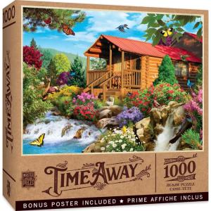MasterPieces 1000 Piece Jigsaw Puzzle for Adults, Family, Or Youth – Fishing with Pappy – 19.25″x26.75″(Time Away – Cascading Cabin)
