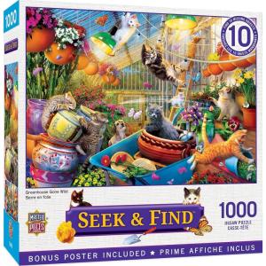 MasterPieces 1000 Piece Seek & Find Jigsaw Puzzle for Adults, Family, Or Youth – Van Life – 19.25″x26.75″(Greenhouse Gone Wild)