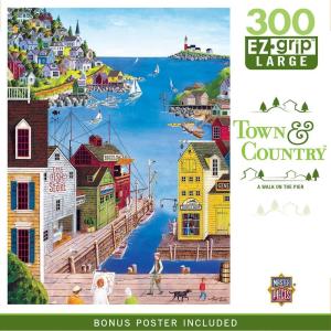 MasterPieces 300 Piece EZ Grip Jigsaw Puzzle – A Walk on the Pier – 18×24″(300 Piece)