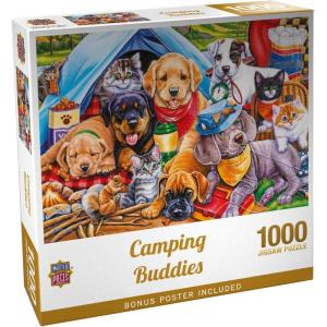 MasterPieces 300 Piece EZ Grip Jigsaw Puzzle – Camping Buddies – 18″x24″(1000 Piece)