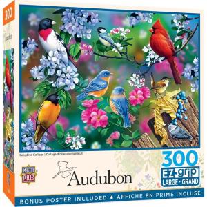MasterPieces 300 Piece EZ Grip Jigsaw Puzzle – Feathered Reflections – 18″x24″(Songbird Collage)
