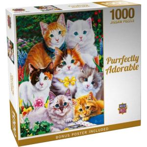 MasterPieces 300 Piece EZ Grip Jigsaw Puzzle – Purrfectly Adorable – 18″x24″(1000 Piece)
