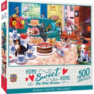 MasterPieces 550 Piece Jigsaw Puzzle for Adults, Family, Or Youth – Pet’s Play Room – 18″x24″(Tea Time Terrors)