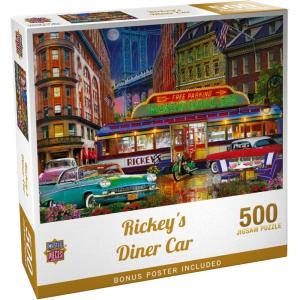 MasterPieces 550 Piece Jigsaw Puzzle for Adults, Family, Or Youth – Rickey’s Diner Car – 18″x24″(500 Piece)