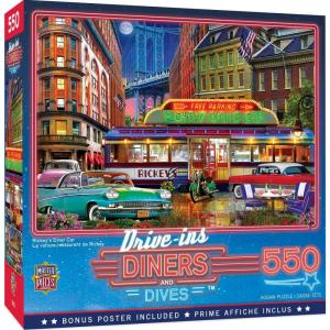 MasterPieces 550 Piece Jigsaw Puzzle for Adults, Family, Or Youth – Rickey’s Diner Car – 18″x24″(550 Piece)