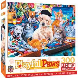 MasterPieces Playful Paws – Art’s & Crafts 300pc Ezgrip Puzzle(300 Piece)