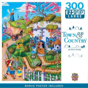 MasterPieces Town & Country – Ms. Potts Cottage 300pc Ezgrip Puzzle – Jigsaw Puzzle with Vibrant Artwork and Durable Pieces – Fun Family Activity, Brain Challenge, and Educational Entertainment(300 Piece)
