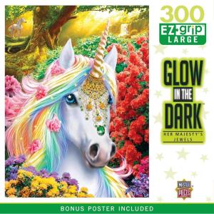 Masterpieces 300 Piece EZ Grip Glow in the Dark Jigsaw Puzzle – Her Majesty’s Jewels – 18″x24″(300 Piece)