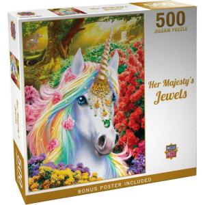 Masterpieces 300 Piece EZ Grip Glow in the Dark Jigsaw Puzzle – Her Majesty’s Jewels – 18″x24″(500 Piece)