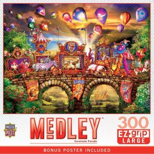 Masterpieces 300 Piece EZ Grip Jigsaw Puzzle – Carnivale Parade – 18″x24″(300 Piece)