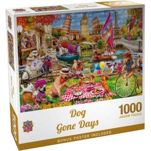 Masterpieces 300 Piece EZ Grip Jigsaw Puzzle – Dog Gone Days – 18″x24″(1000 Piece)