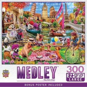Masterpieces 300 Piece EZ Grip Jigsaw Puzzle – Dog Gone Days – 18″x24″(300 Piece)