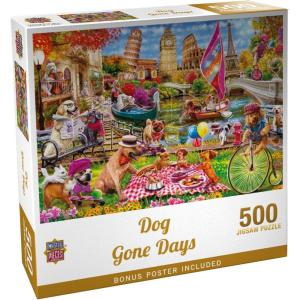 Masterpieces 300 Piece EZ Grip Jigsaw Puzzle – Dog Gone Days – 18″x24″(500 Piece)