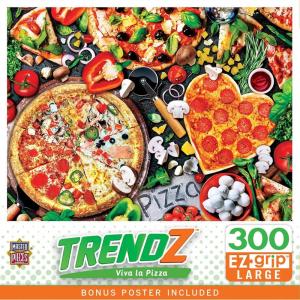 Masterpieces 300 Piece EZ Grip Jigsaw Puzzle – Viva la Pizza – 18″x24″(300 Piece)