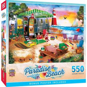 Masterpieces 550 Piece Jigsaw Puzzle For Adults and Family – Hawaiian Life – 18″x24″(Oceanside Camping)