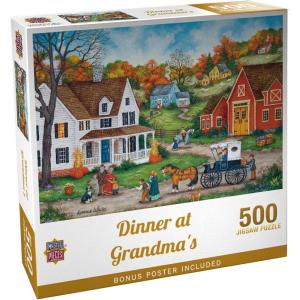 Masterpieces 550 Piece Jigsaw Puzzle for Adults and Family – Dinner at Grandmas – 18″x24″(500 Piece)