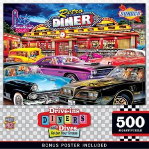 Masterpieces 550 Piece Jigsaw Puzzle for Adults and Family – Duffy’s Sports & Suds – 18″x24″(Golden Hour Grease)