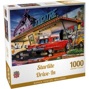 Masterpieces 550 Piece Jigsaw Puzzle for Adults and Family – Starlite Drive-in – 18″x24″(1000 Piece)