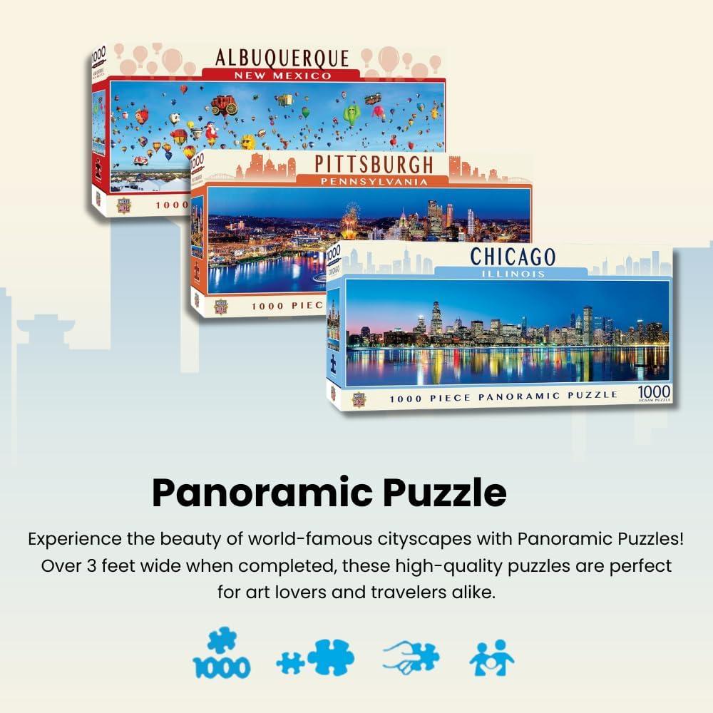 imageMasterPieces 1000 Piece Jigsaw Puzzle Las Vegas Skyline Panoramic Fun for Adults Family Kids 13x39St Louis