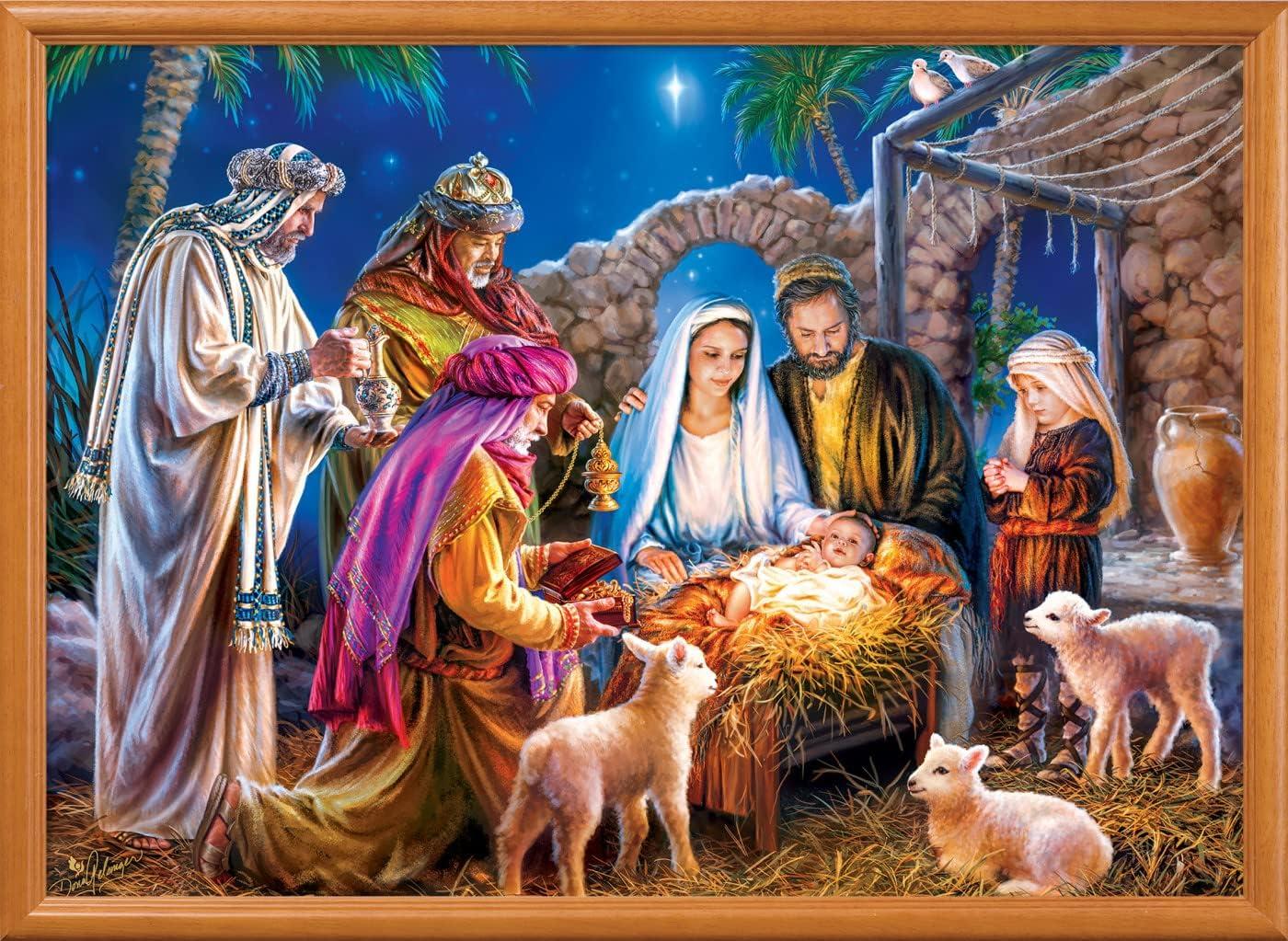 imageMasterPieces 1000 Piece Christmas Jigsaw Puzzle Village Square 1925x2675A Child is Born