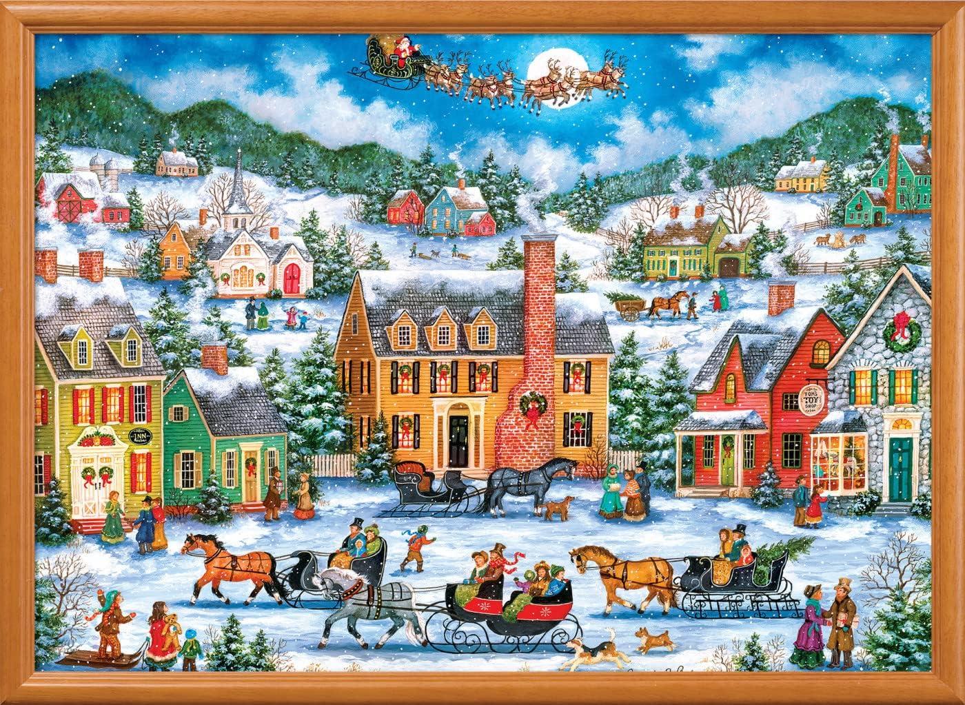 imageMasterPieces 1000 Piece Christmas Jigsaw Puzzle Village Square 1925x2675Christmas Eve Fly By