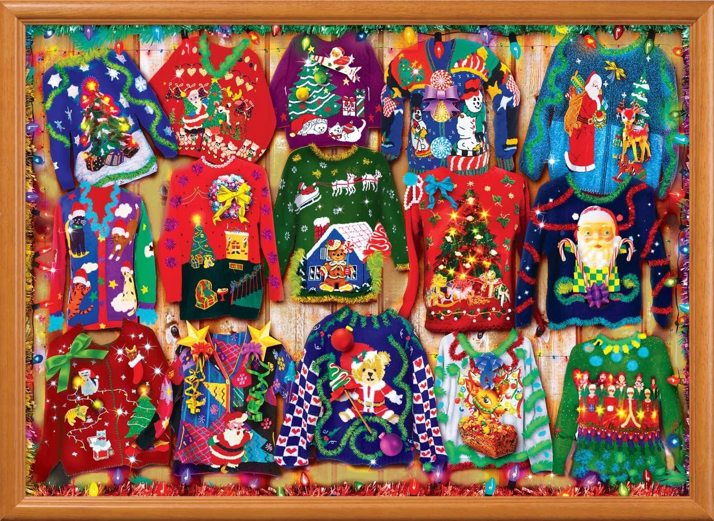 imageMasterPieces 1000 Piece Christmas Jigsaw Puzzle Village Square 1925x2675Holiday Sweaters