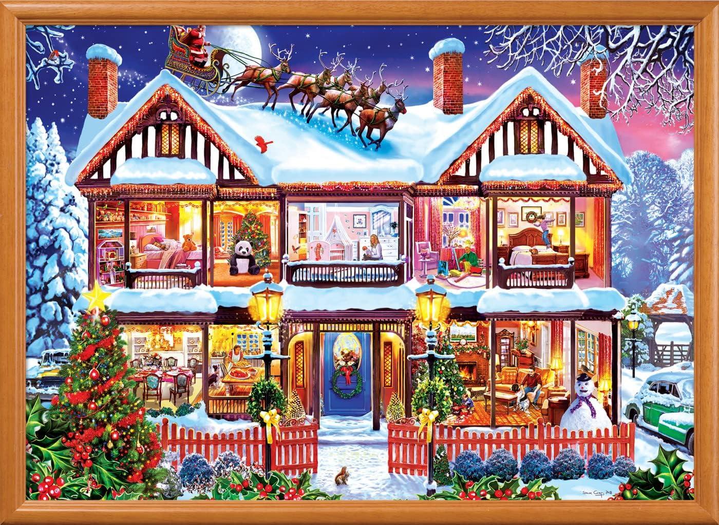 imageMasterPieces 1000 Piece Christmas Jigsaw Puzzle Village Square 1925x2675Home for the Holidays