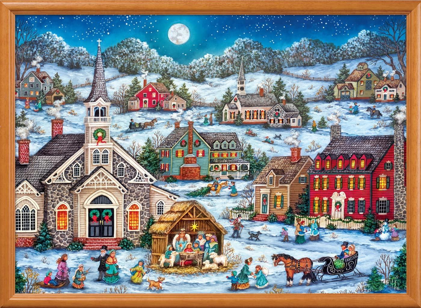 imageMasterPieces 1000 Piece Christmas Jigsaw Puzzle Village Square 1925x2675Peace on Earth