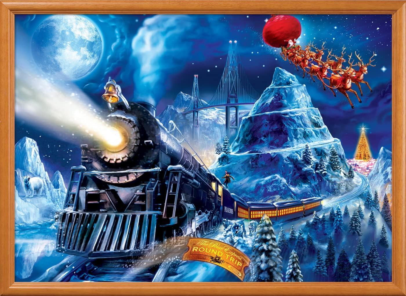 imageMasterPieces 1000 Piece Christmas Jigsaw Puzzle Village Square 1925x2675Polar Express Race to the Pole