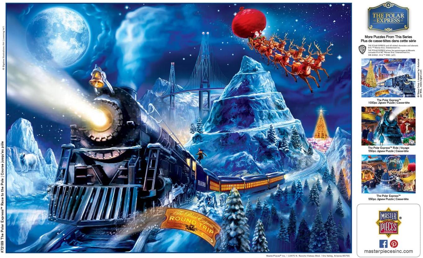 imageMasterPieces 1000 Piece Christmas Jigsaw Puzzle Village Square 1925x2675Polar Express Race to the Pole