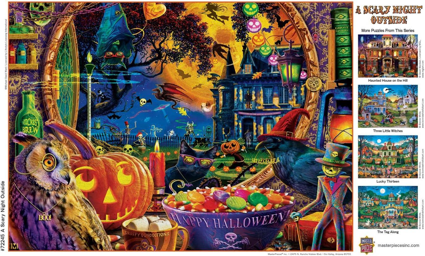 imageMasterPieces 1000 Piece Halloween Jigsaw Puzzle A Scary Night Outside 1925x26751000 Piece