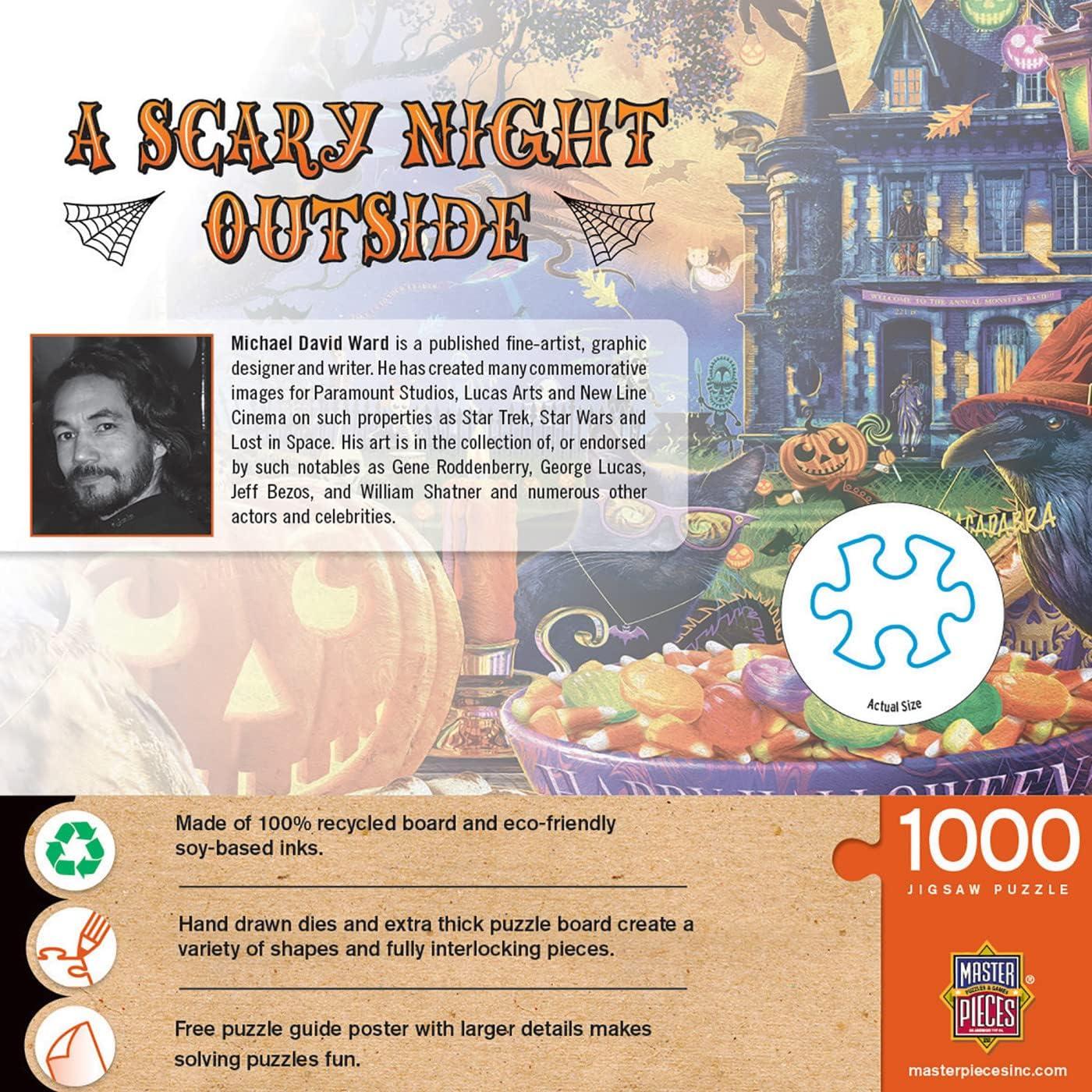 imageMasterPieces 1000 Piece Halloween Jigsaw Puzzle A Scary Night Outside 1925x26751000 Piece