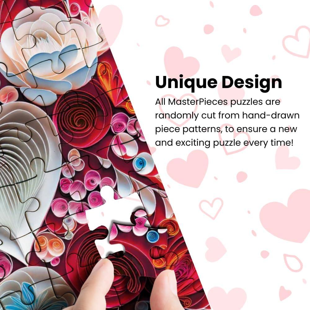 imageMasterPieces 1000 Piece Jigsaw Puzzle Love in Bloom Quilled Floral Design Fun for Adults amp Family 25 x 25 EcoFriendlyLove in Bloom