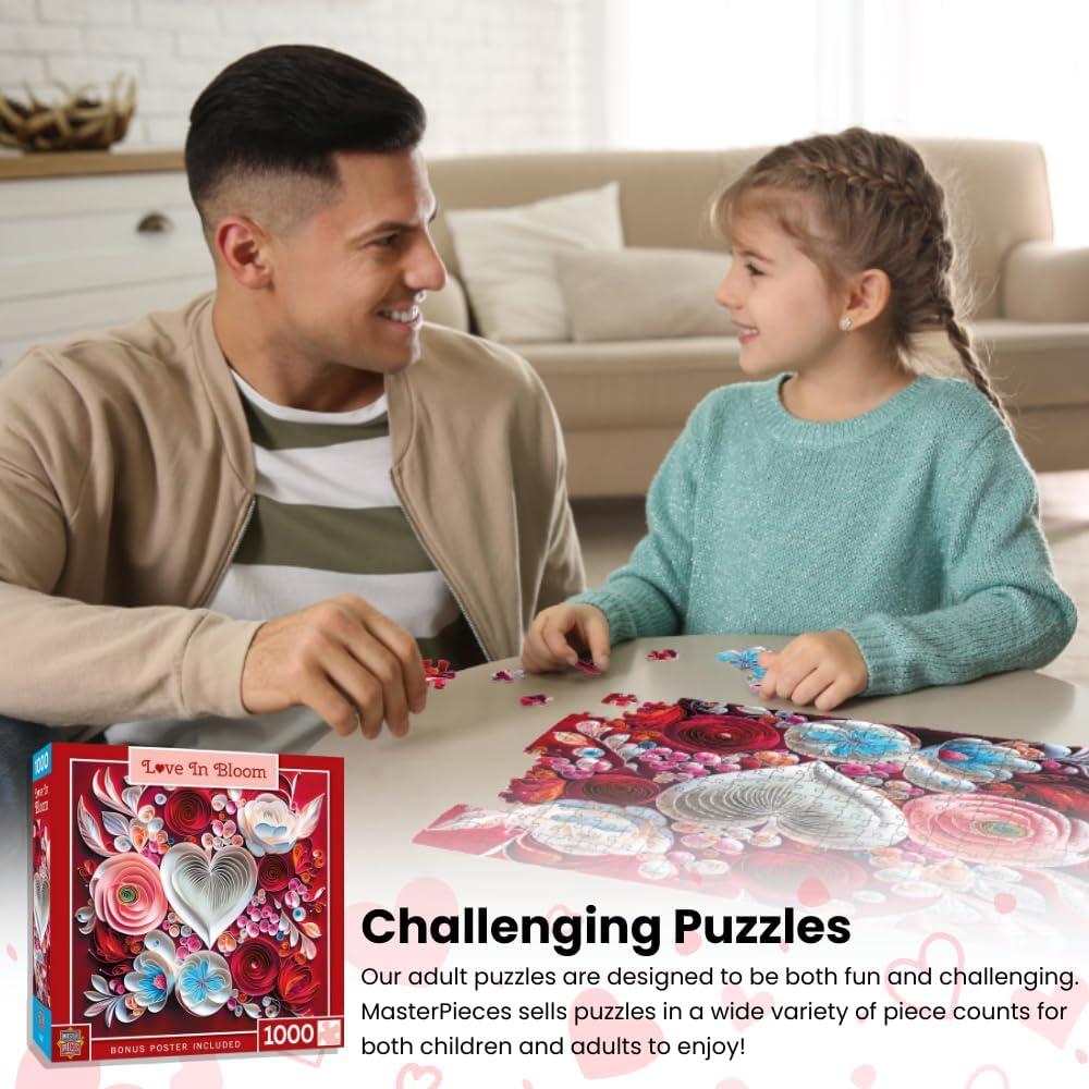imageMasterPieces 1000 Piece Jigsaw Puzzle Love in Bloom Quilled Floral Design Fun for Adults amp Family 25 x 25 EcoFriendlyLove in Bloom
