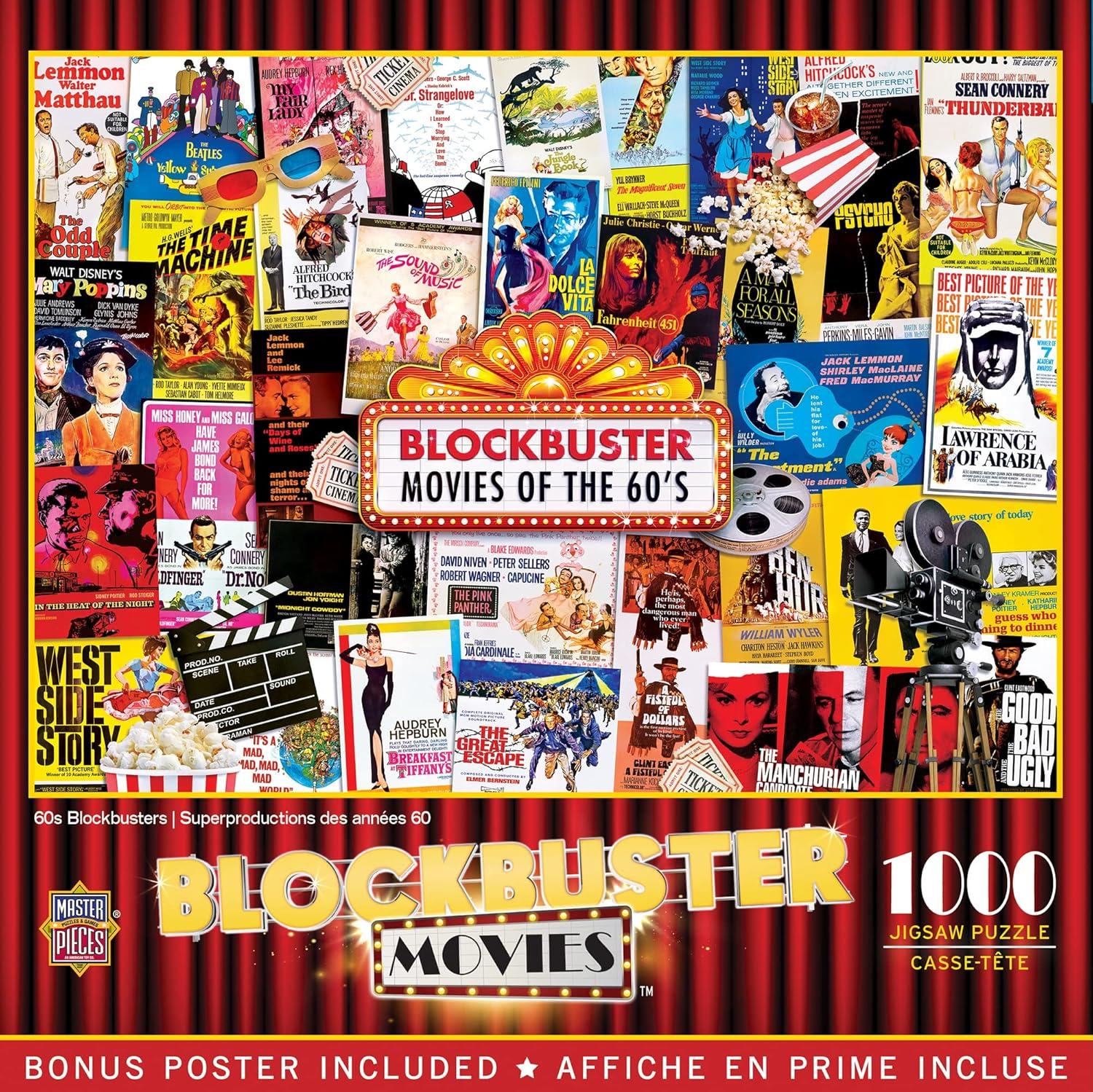 imageMasterPieces 1000 Piece Jigsaw Puzzle for Adults Family Or Youth 70s Blockbusters 1925x267560s Blockbusters