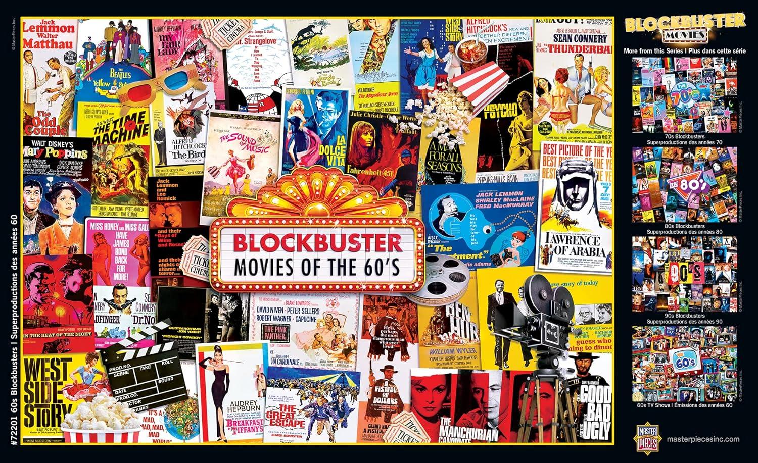 imageMasterPieces 1000 Piece Jigsaw Puzzle for Adults Family Or Youth 70s Blockbusters 1925x267560s Blockbusters
