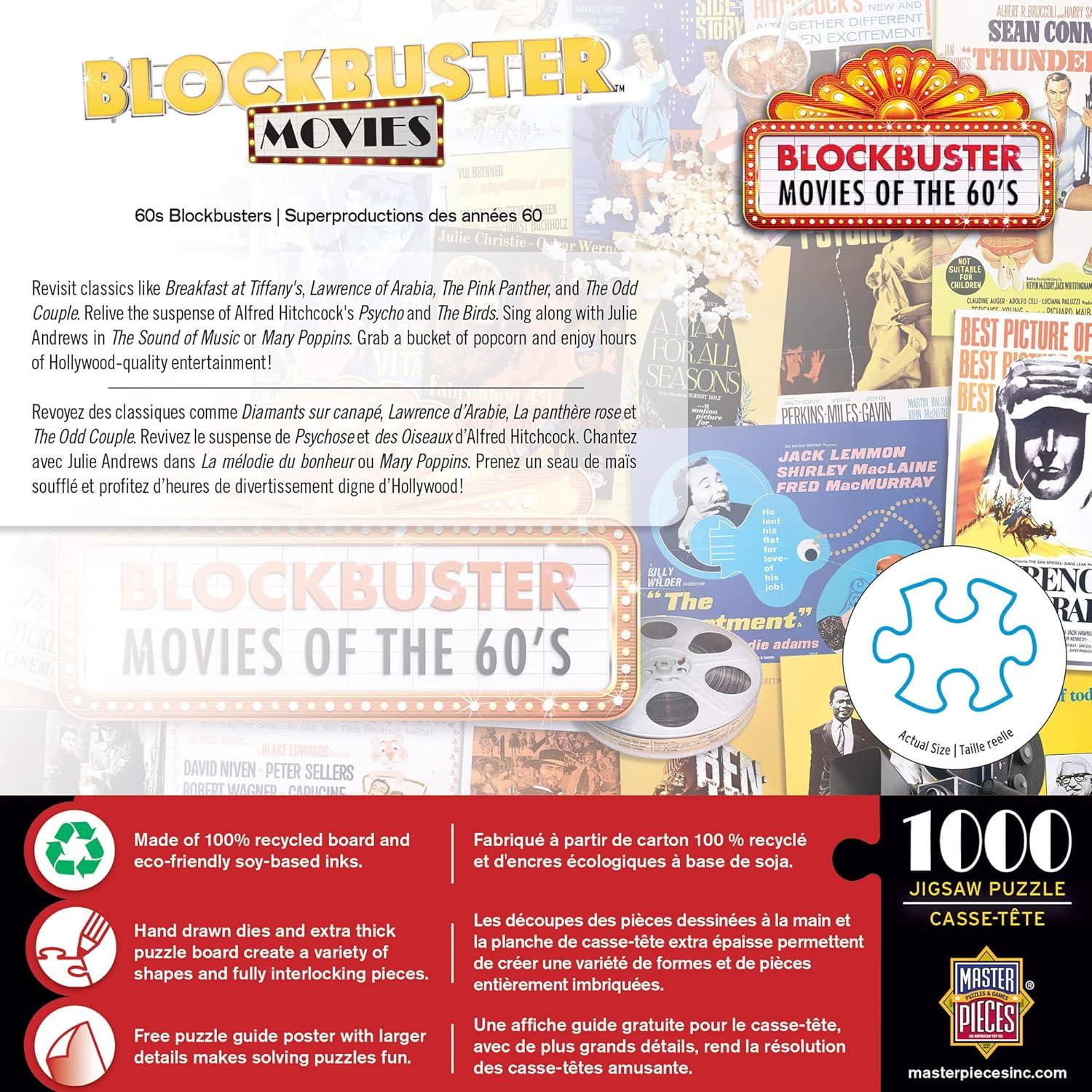 imageMasterPieces 1000 Piece Jigsaw Puzzle for Adults Family Or Youth 70s Blockbusters 1925x267560s Blockbusters
