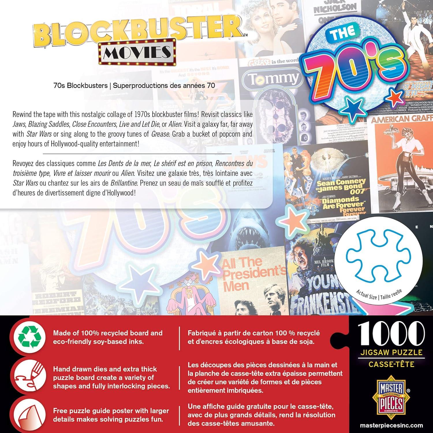 imageMasterPieces 1000 Piece Jigsaw Puzzle for Adults Family Or Youth 70s Blockbusters 1925x267570s Blockbusters