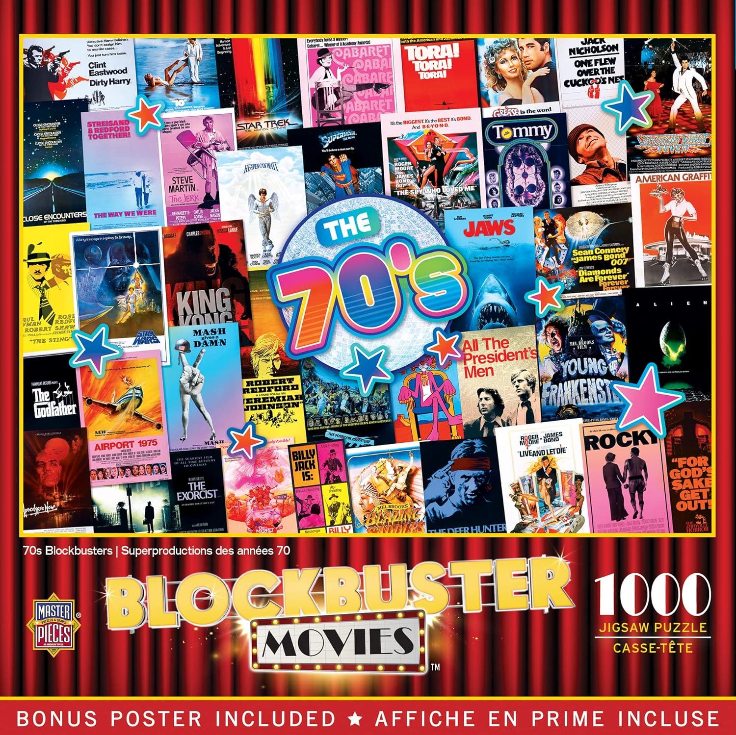 imageMasterPieces 1000 Piece Jigsaw Puzzle for Adults Family Or Youth 70s Blockbusters 1925x267570s Blockbusters