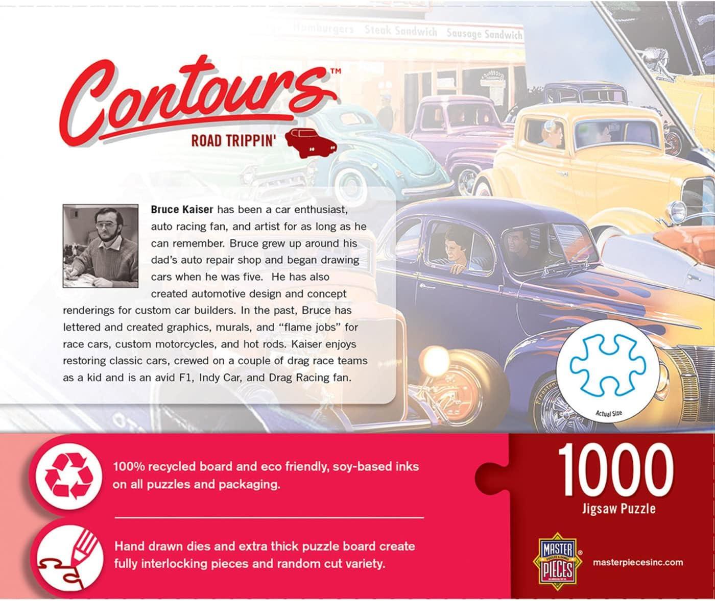 imageMasterPieces 1000 Piece Jigsaw Puzzle for Adults Family Or Youth Hot Rods Shape 385x226