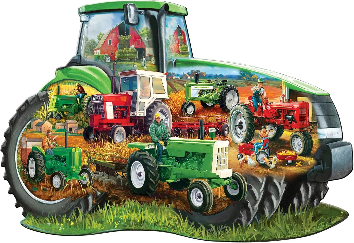 imageMasterPieces 1000 Piece Jigsaw Puzzle for Adults Family Or Youth Tractor Shape 385 x265