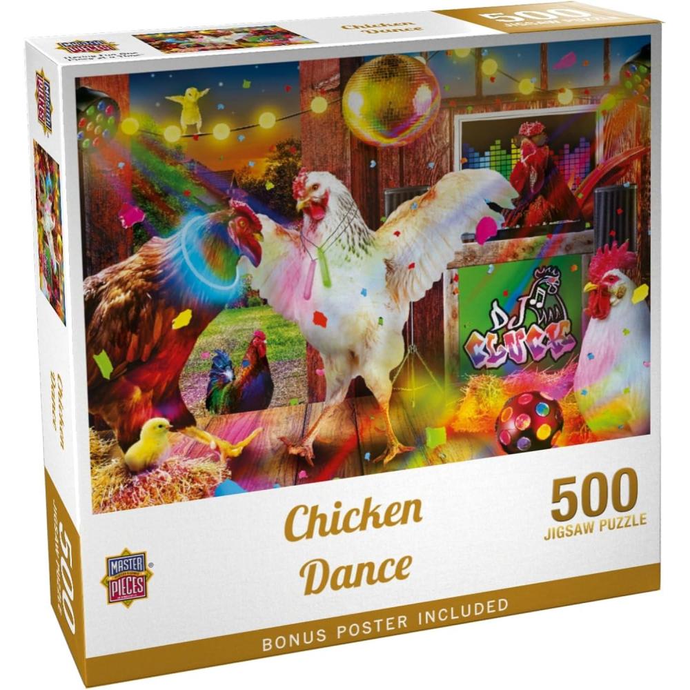 imageMasterPieces  1000 Piece Jigsaw Puzzle Chicken Dance Funny Animals Activity for Adults Family Kids Matte Finish 1925 x 2675500 Piece